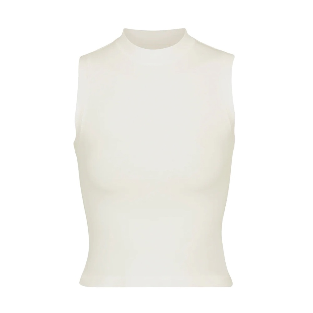 Skims cotton jersey mock neck tank bone